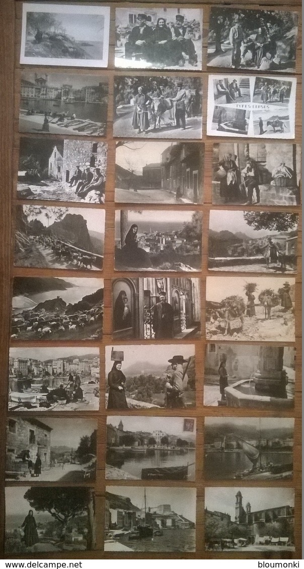 Lot De 24 Cartes Postales Anciennes CORSE / Personnages & ânes & Pêcheurs - Autres & Non Classés