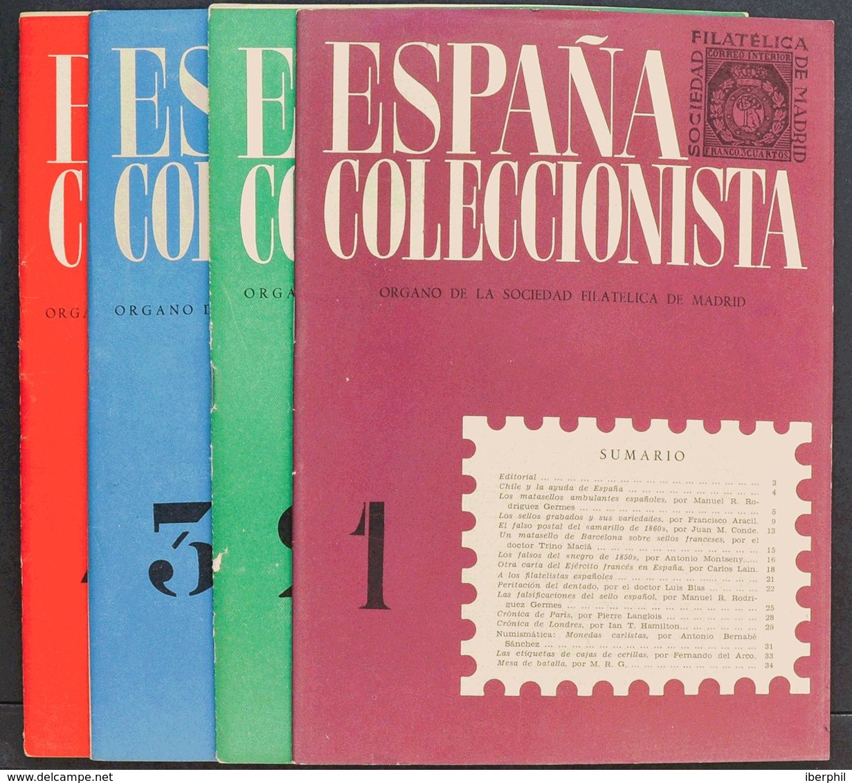 Bibliografía. (1960ca). Conjunto De Cuatro Revistas ESPAÑA COLECCIONISTA, Correspondientes A Los Nº1, 2 ,3 Y 4. Sociedad - Sonstige & Ohne Zuordnung