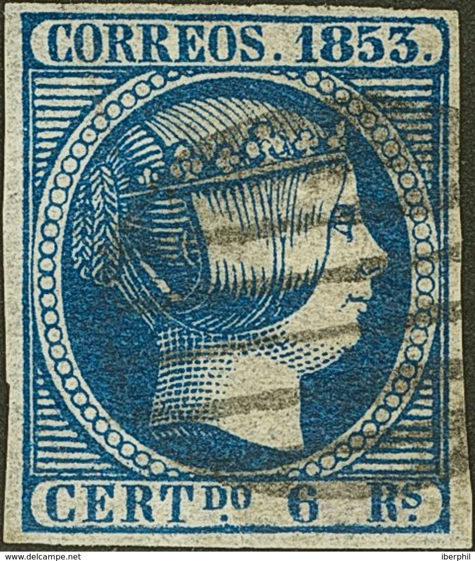 1º Y 2º Centenario. º 21 1853. 6 Reales Azul (invisible Puntito Claro). Color Intenso. MAGNIFICO. 2018 610. - Sonstige & Ohne Zuordnung