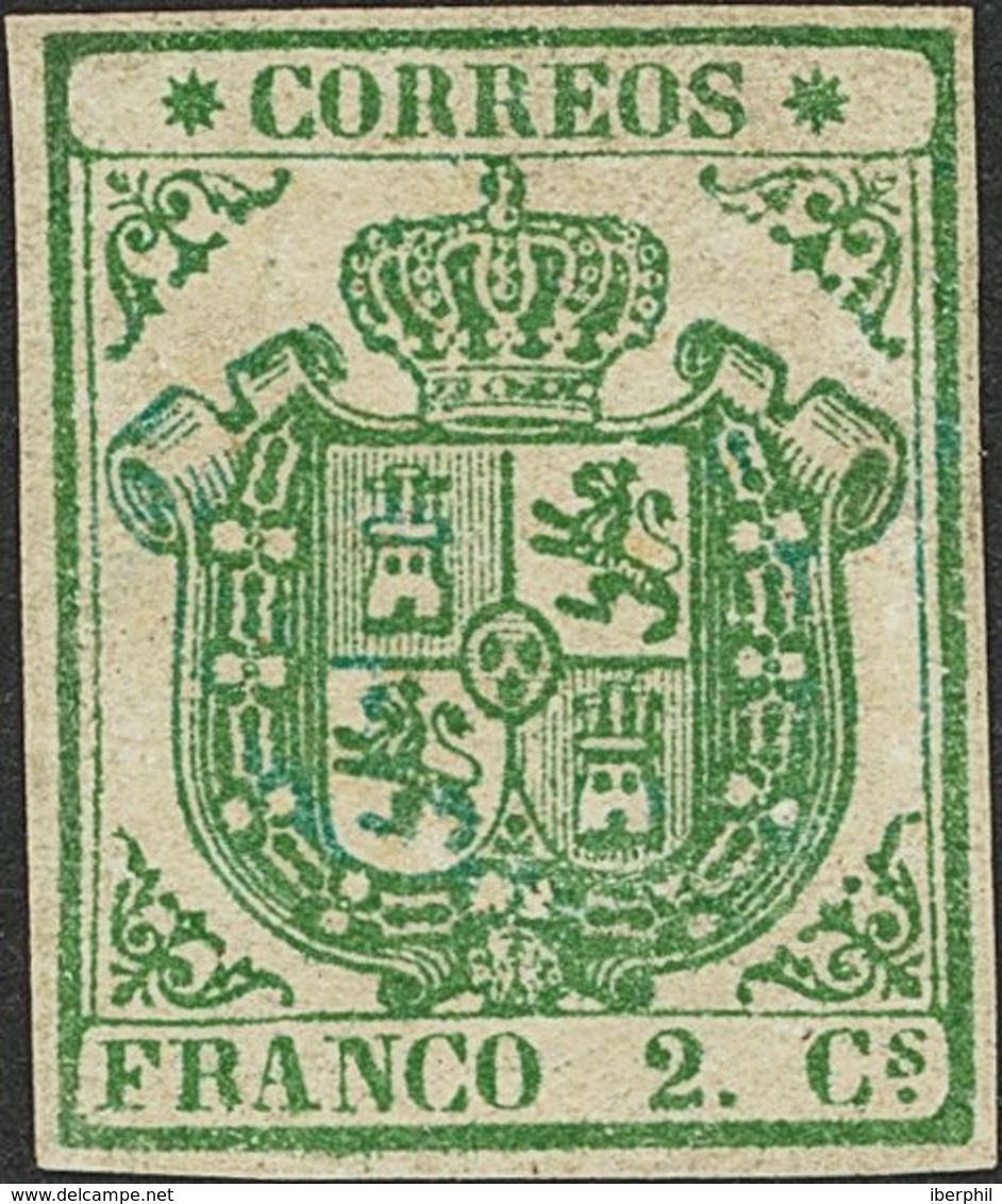 1º Y 2º Centenario. * 32 1854. 2 Cuartos Verde. Excepcional Color Y Márgenes. PIEZA DE LUJO. Cert. CEM. 2018 2850. - Sonstige & Ohne Zuordnung