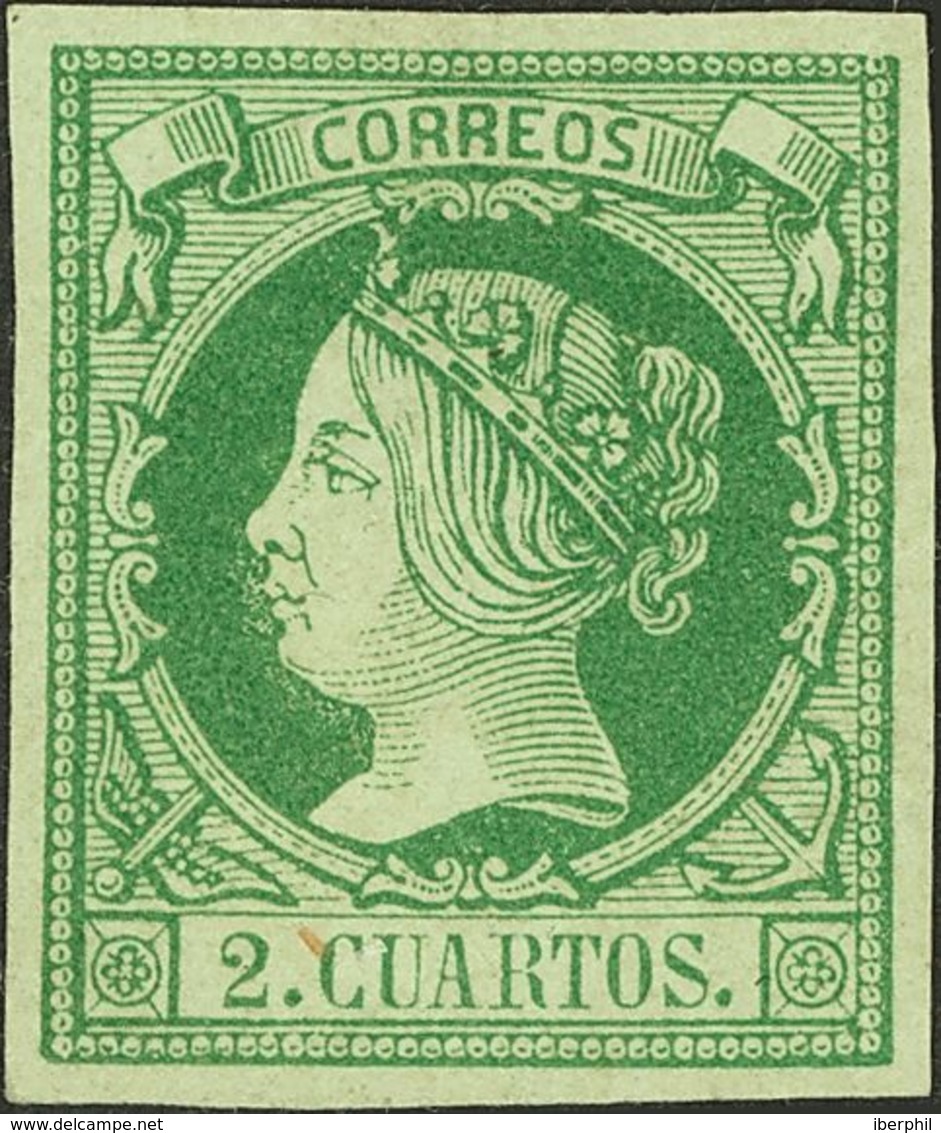 1º Y 2º Centenario. (*) 51 1860. 2 Cuartos Verde. Excepcional Centraje. PIEZA DE LUJO. 2018 475. - Altri & Non Classificati