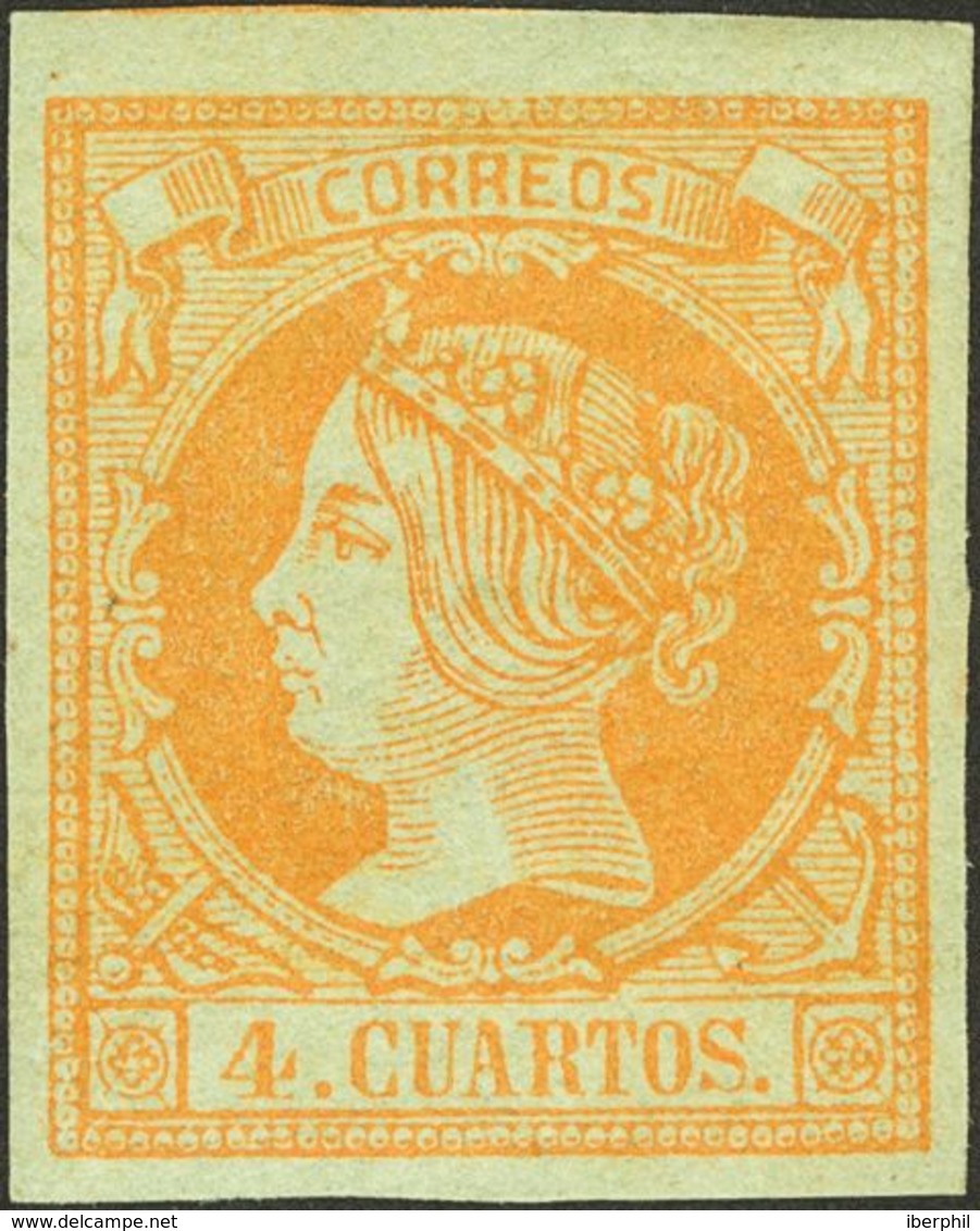 1º Y 2º Centenario. * 52 1860. 4 Cuartos Amarillo. PIEZA DE LUJO. 2018 58. - Sonstige & Ohne Zuordnung