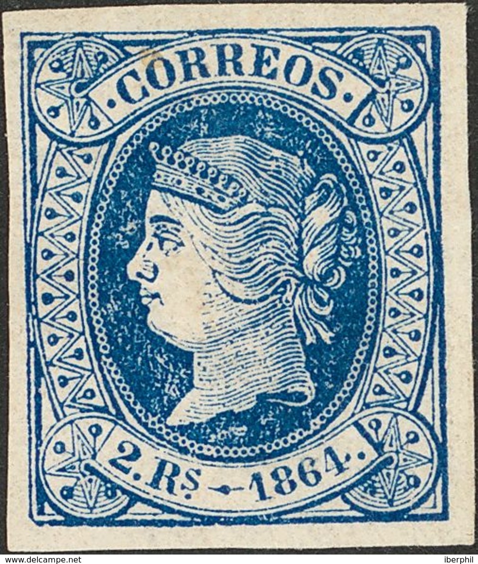 1º Y 2º Centenario. * 68 1864. 2 Reales Azul. MAGNIFICO. 2018 64. - Sonstige & Ohne Zuordnung