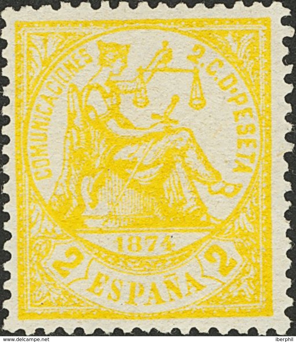 1º Y 2º Centenario. * 143 1874. 2 Cts Amarillo. Color Y Centraje Excepcionales. PIEZA DE LUJO. - Otros & Sin Clasificación