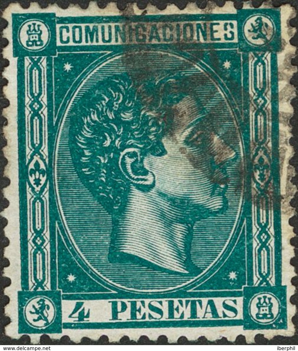 1º Y 2º Centenario. º 170 1875. 4 Pts Verde. Color Excepcional Y Excelente Centraje. PIEZA DE LUJO. Cert. CEM. - Otros & Sin Clasificación