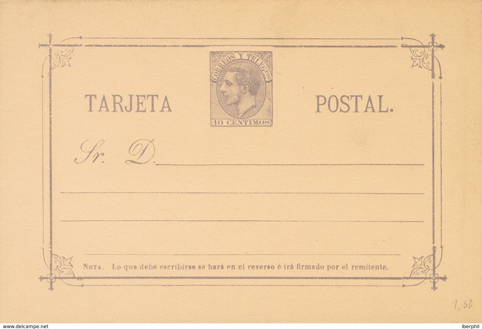 Entero Postal. (*) EP10 1882. 10 Cts Violeta Gris Sobre Tarjeta Entero Postal. MAGNIFICA. 2018 45. - Sonstige & Ohne Zuordnung