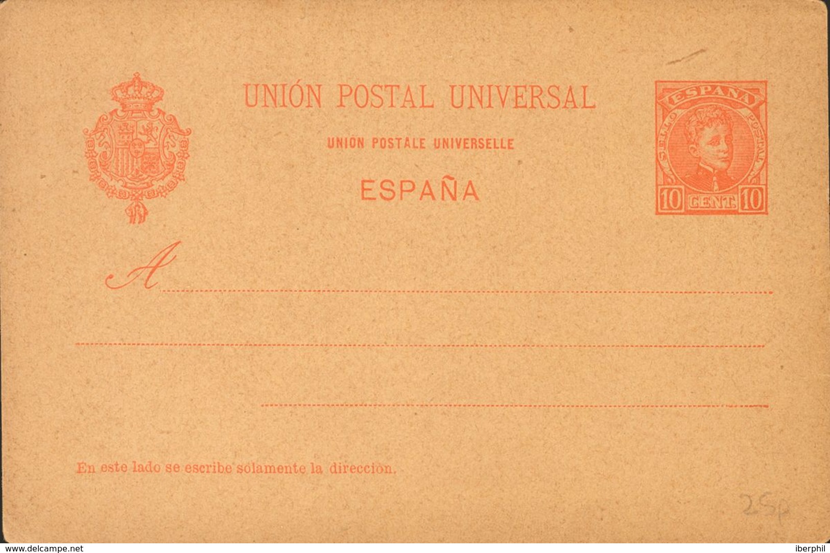 Entero Postal. (*) EP39 1901. 10 Cts Naranja Sobre Tarjeta Entero Postal. MAGNIFICA. 2018 235. - Sonstige & Ohne Zuordnung