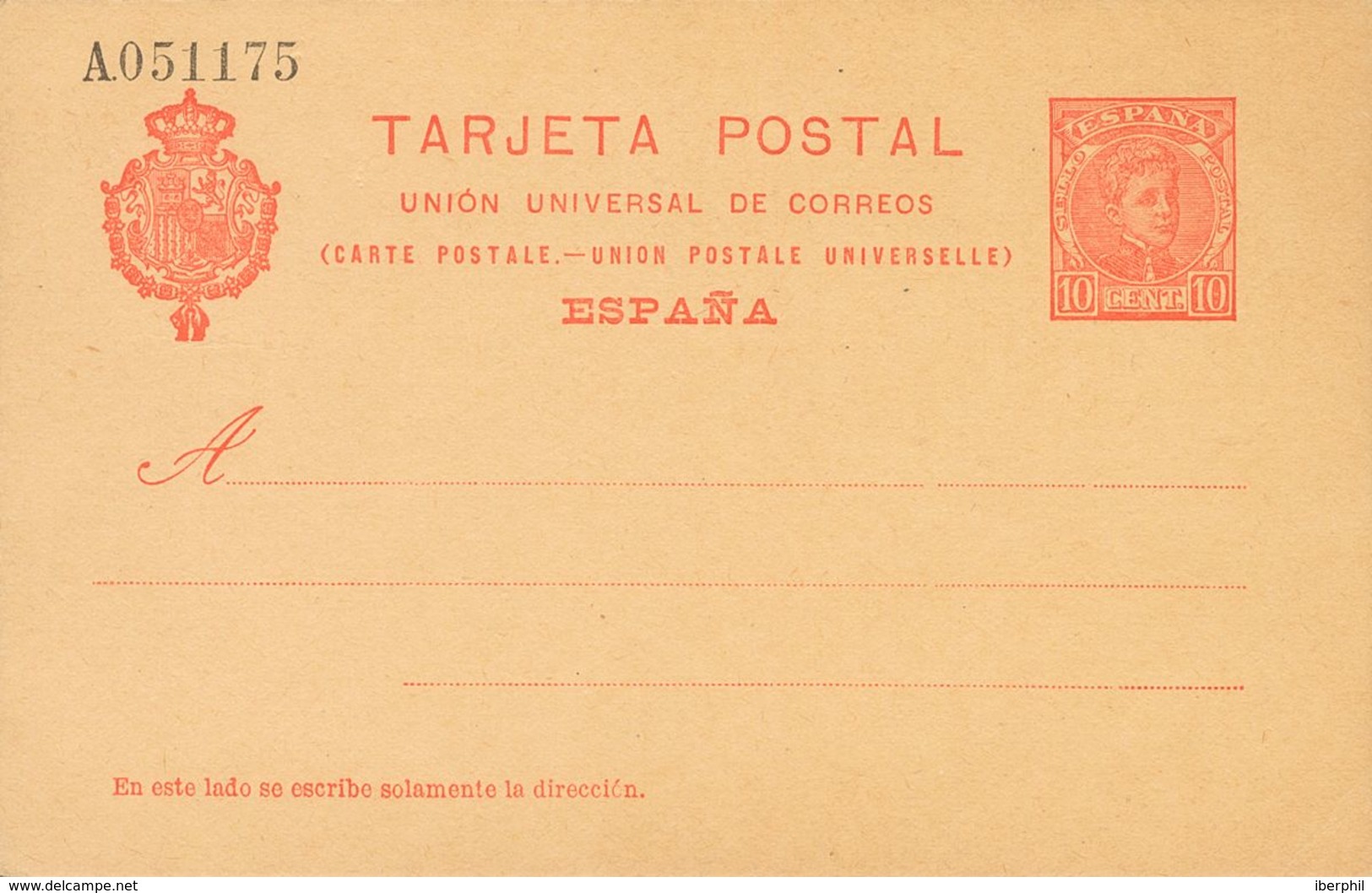 Entero Postal. (*) EP47 1904. 10 Cts Rojo Sobre Tarjeta Entero Postal. MAGNIFICA. 2018 27,5. - Sonstige & Ohne Zuordnung