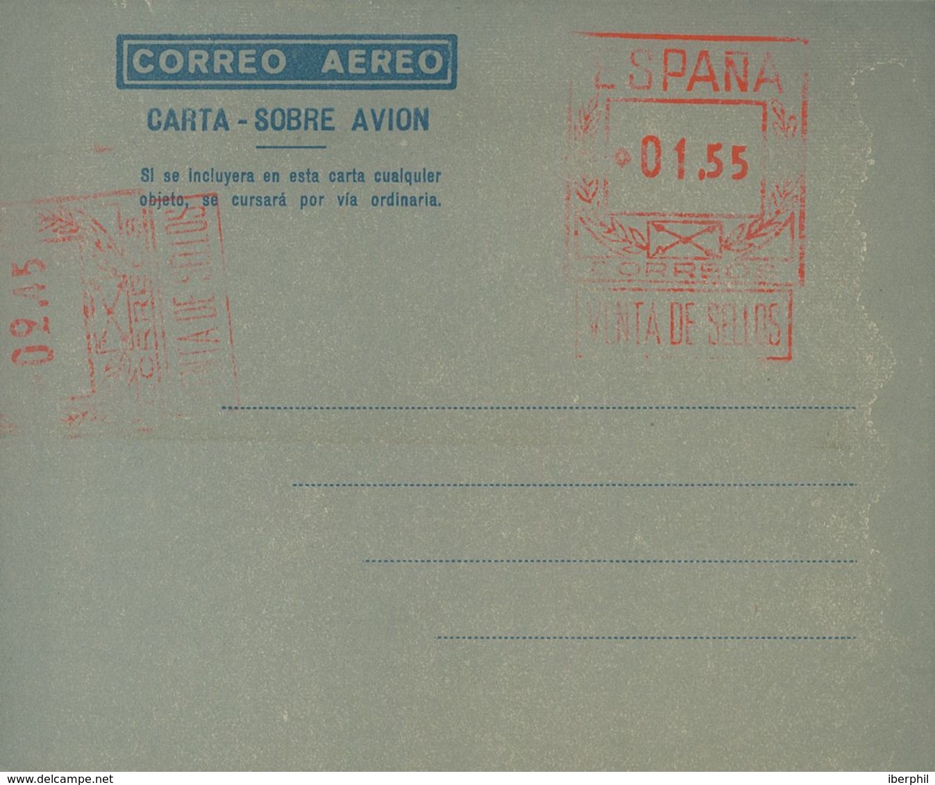 Entero Postal. Aerograma. (*) AE27 1948. 1'55 Pts + 2'45 Pts Sobre Aerograma Con Doble Franqueo, Uno Horizontal, Sobre G - Sonstige & Ohne Zuordnung