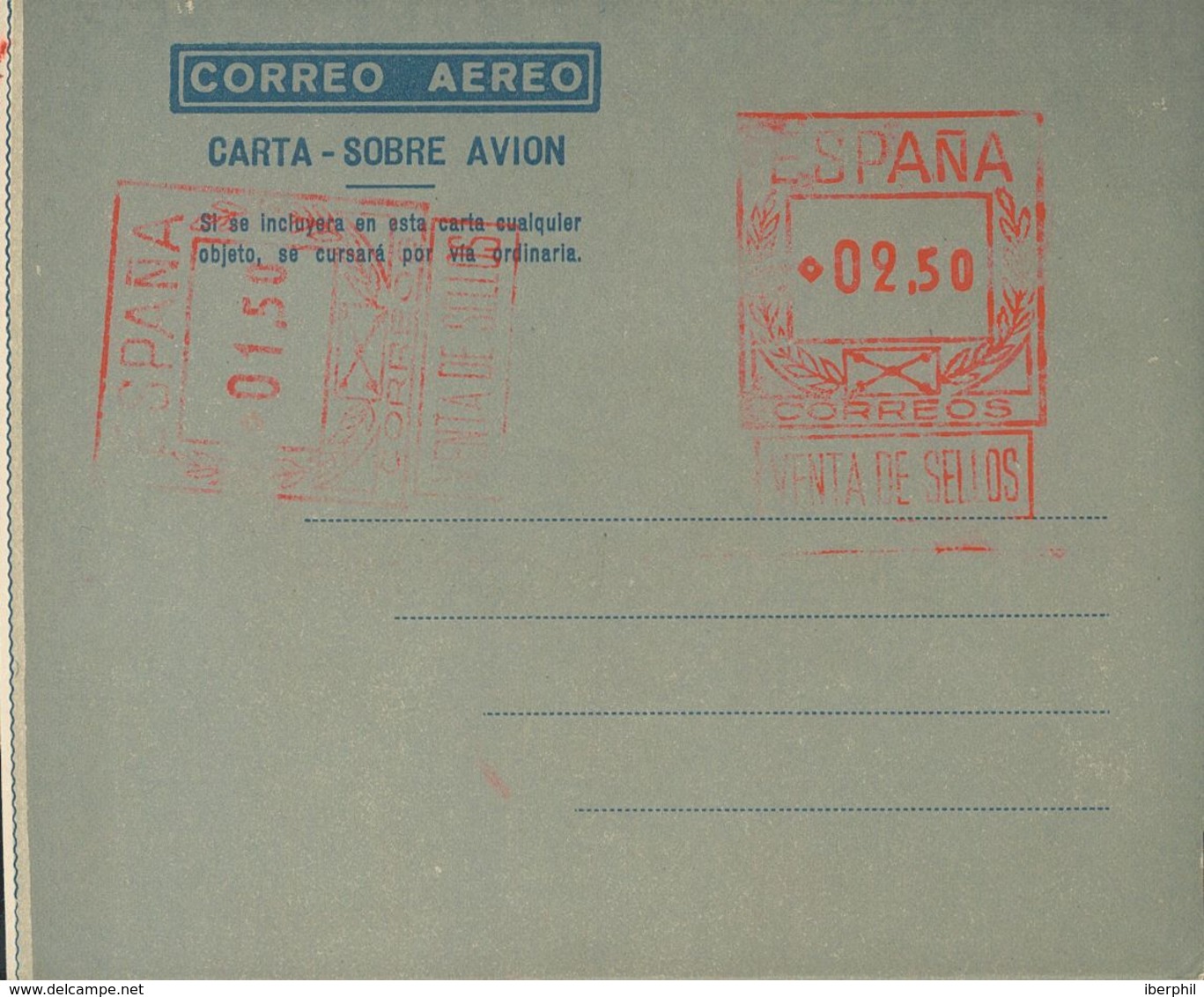 Entero Postal. Aerograma. (*) AE31 1948. 2'50 Pts + 1'50 Pts Sobre Aerograma Con Doble Franqueo, Uno Horizontal, Sobre G - Altri & Non Classificati