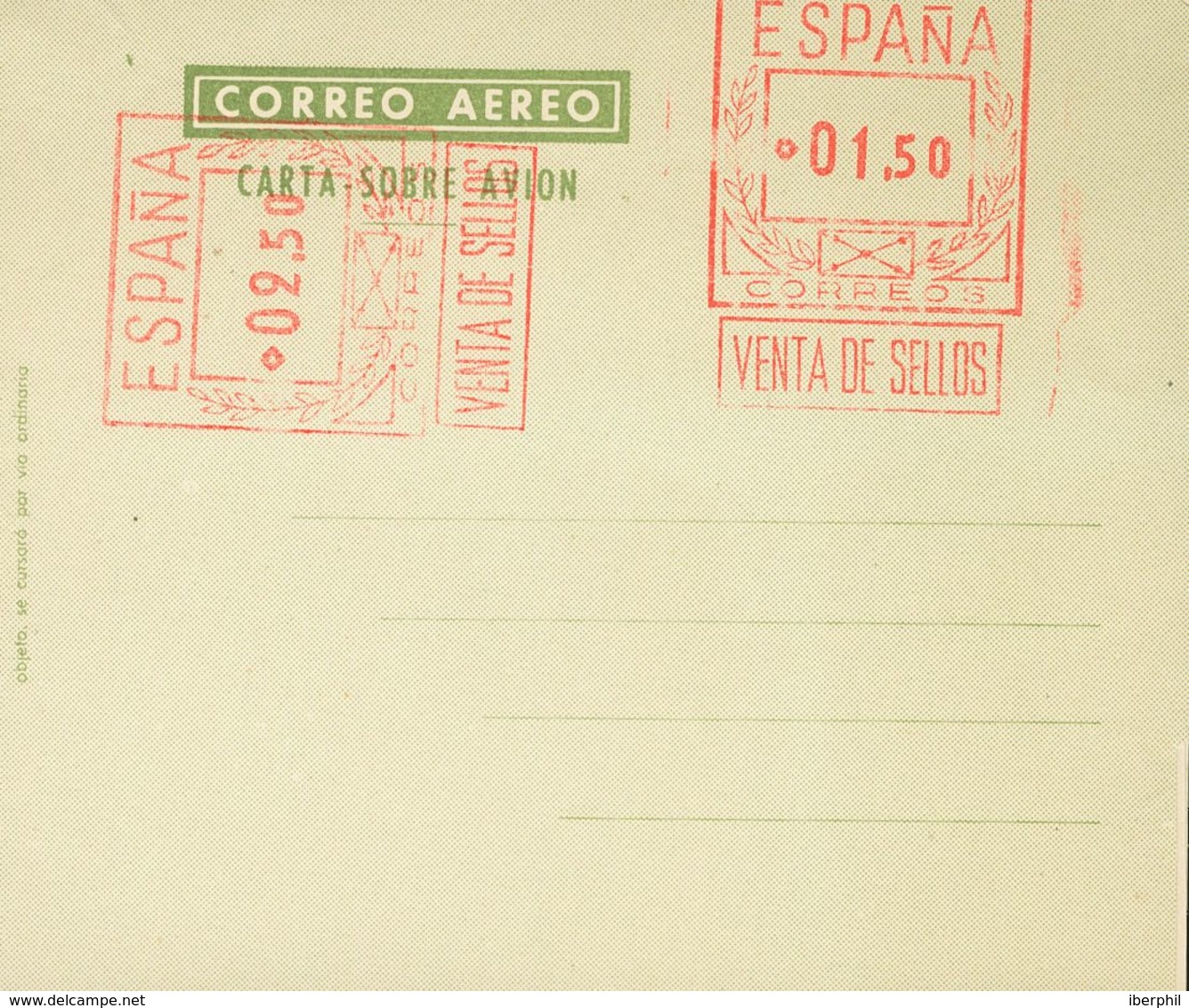 Entero Postal. Aerograma. (*) AE66 1956. 1'50 Pts + 2'50 Pts Sobre Aerograma Con Doble Franqueo, Uno Horizontal. MAGNIFI - Otros & Sin Clasificación