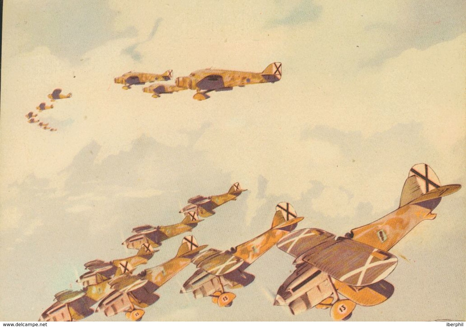 Guerra Civil. Voluntarios Italianos. (*) (1937ca). Tarjeta Postal Ilustrada ARMA AERONAUTICA. Aviación Legionaria En Esp - Other & Unclassified