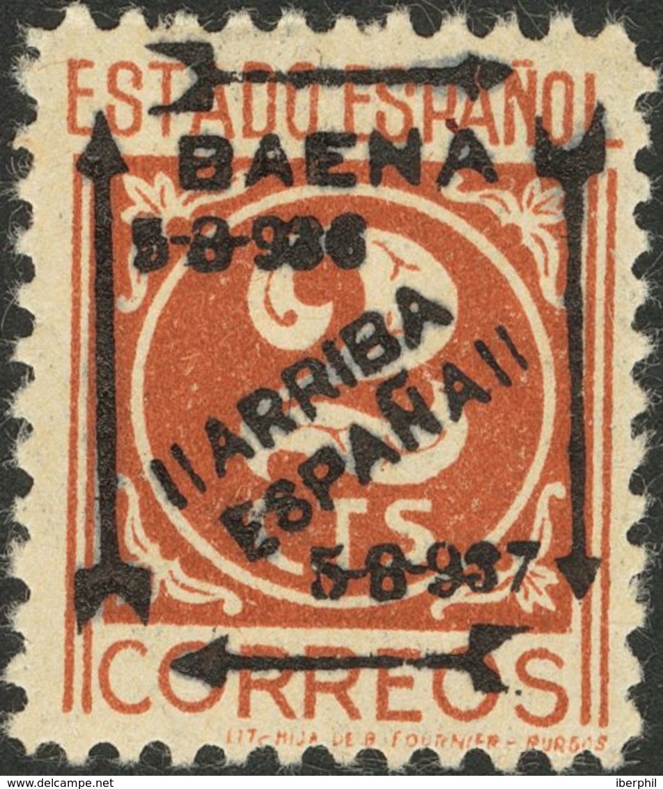 Emisiones Locales Patrióticas. Baena. * 1/10, 2A 1937. Serie Completa (el 1 Pts Con Sobrecarga Invertida) Y Además El 2  - Nationalistische Ausgaben