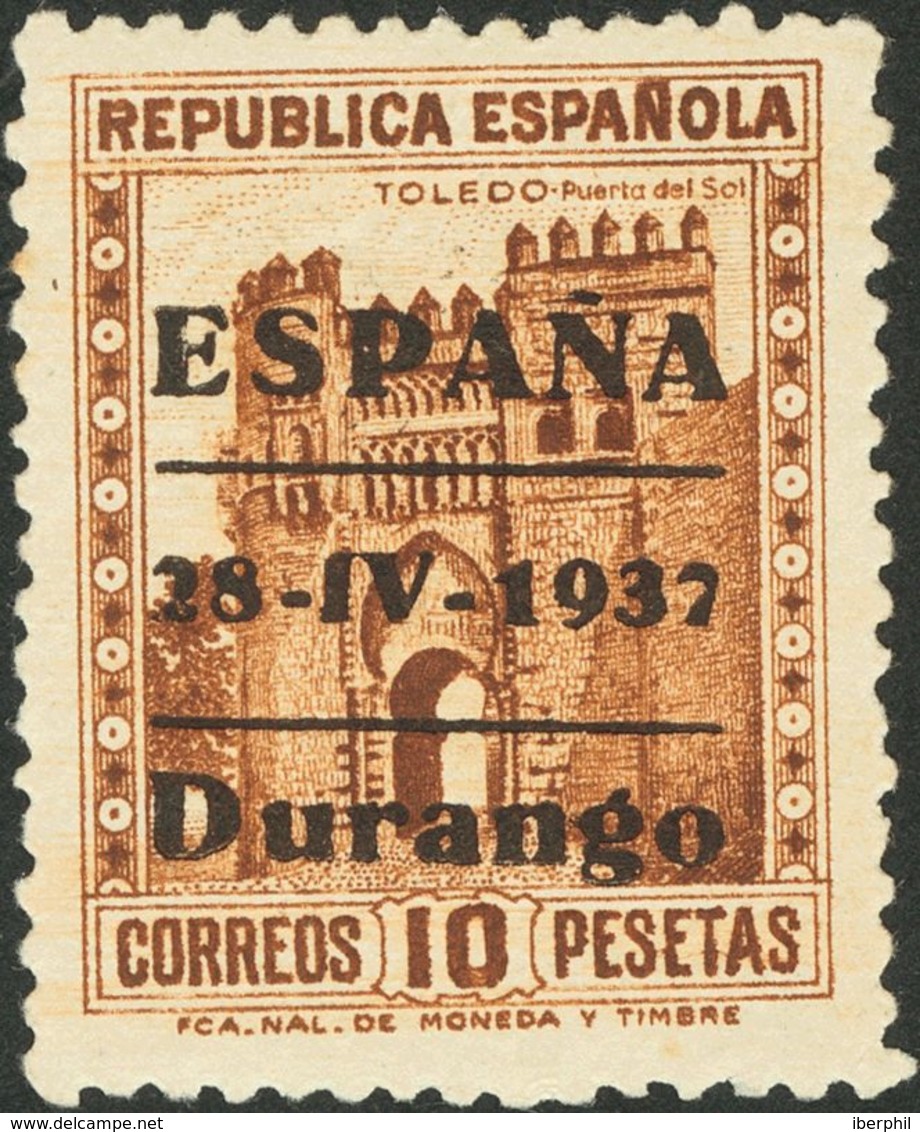 Emisiones Locales Patrióticas. Durango. **/* 42370 1937. Serie Completa (el 1 Cts Y 2 Cts Con Fijasellos). MAGNIFICA Y R - Emissioni Nazionaliste