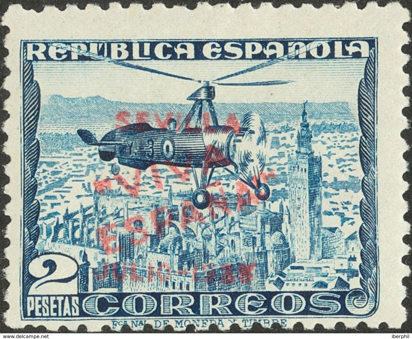 Emisiones Locales Patrióticas. Sevilla. * 3hcc, 13hcc, 14hcc 1936. 5 Cts Castaño, 1 Pts Pizarra Y 2 Pts Azul. CAMBIOS DE - Nationalistische Ausgaben