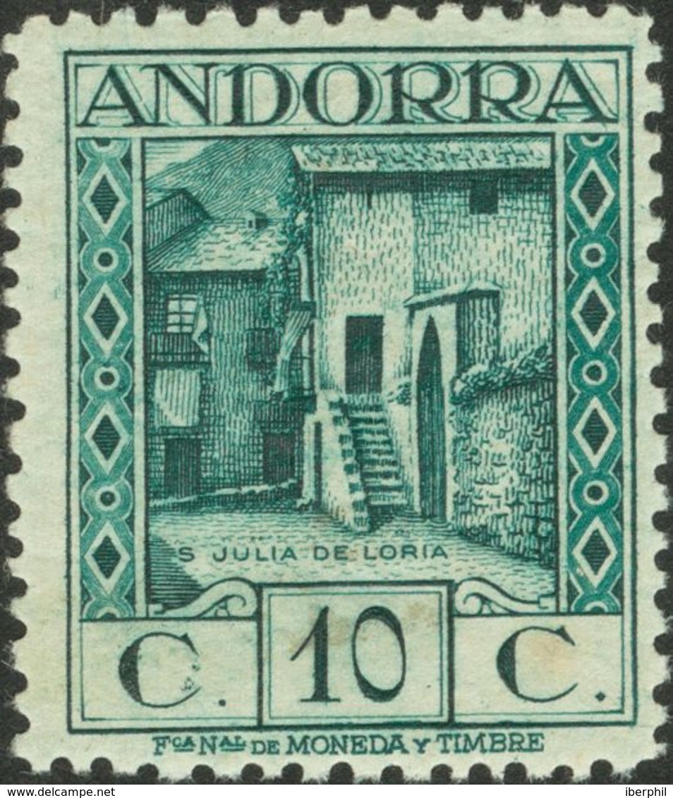 Andorra. ** 17cc 1929. 10 Cts Azul Verdoso. CAMBIO DE COLOR. MAGNIFICO Y RARISIMO. 2013 970. - Other & Unclassified
