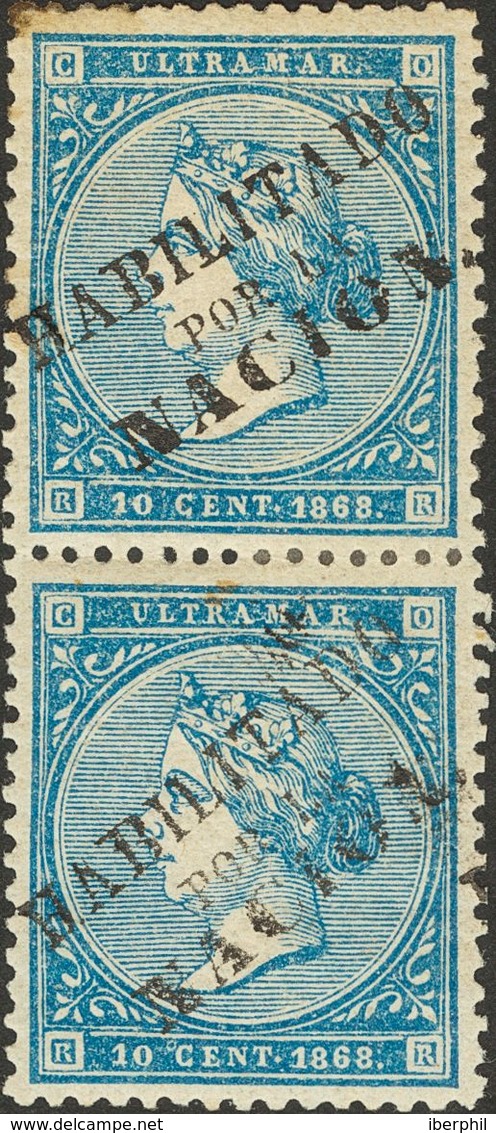 Antillas. * 13A(2) 1868. 10 Cts Azul, Pareja. BONITA. 2018 174. - Sonstige & Ohne Zuordnung