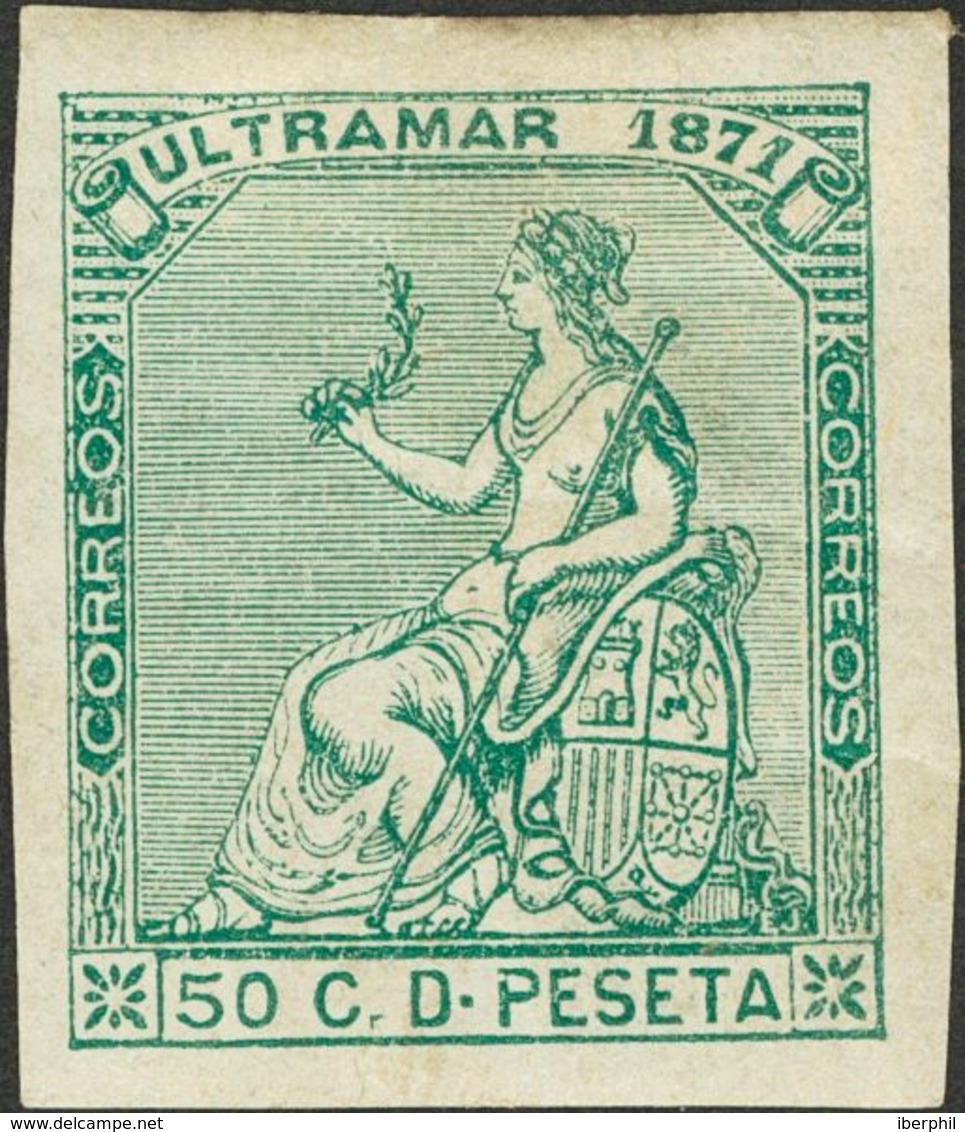 Cuba. * 25s, Ant.23s 1871. 12 Cts Lila Y 50 Cts Verde. SIN DENTAR. MAGNIFICOS. 2013 110,5. - Cuba (1874-1898)