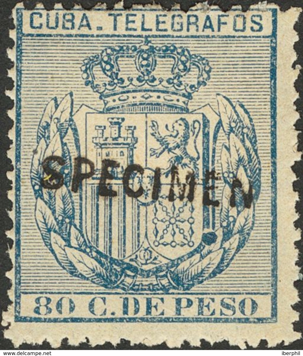 Cuba. Telégrafos. * 68/72 1890. Serie Completa. Sobrecarga SPECIMEN. MAGNIFICA Y RARA, NO RESEÑADA. - Cuba (1874-1898)