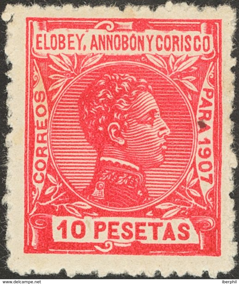 Elobey, Annobón Y Corisco. * 50N 1907. 10 Pts Rosa. NºA000.000. MAGNIFICO. 2018 90. - Annobon & Corisco