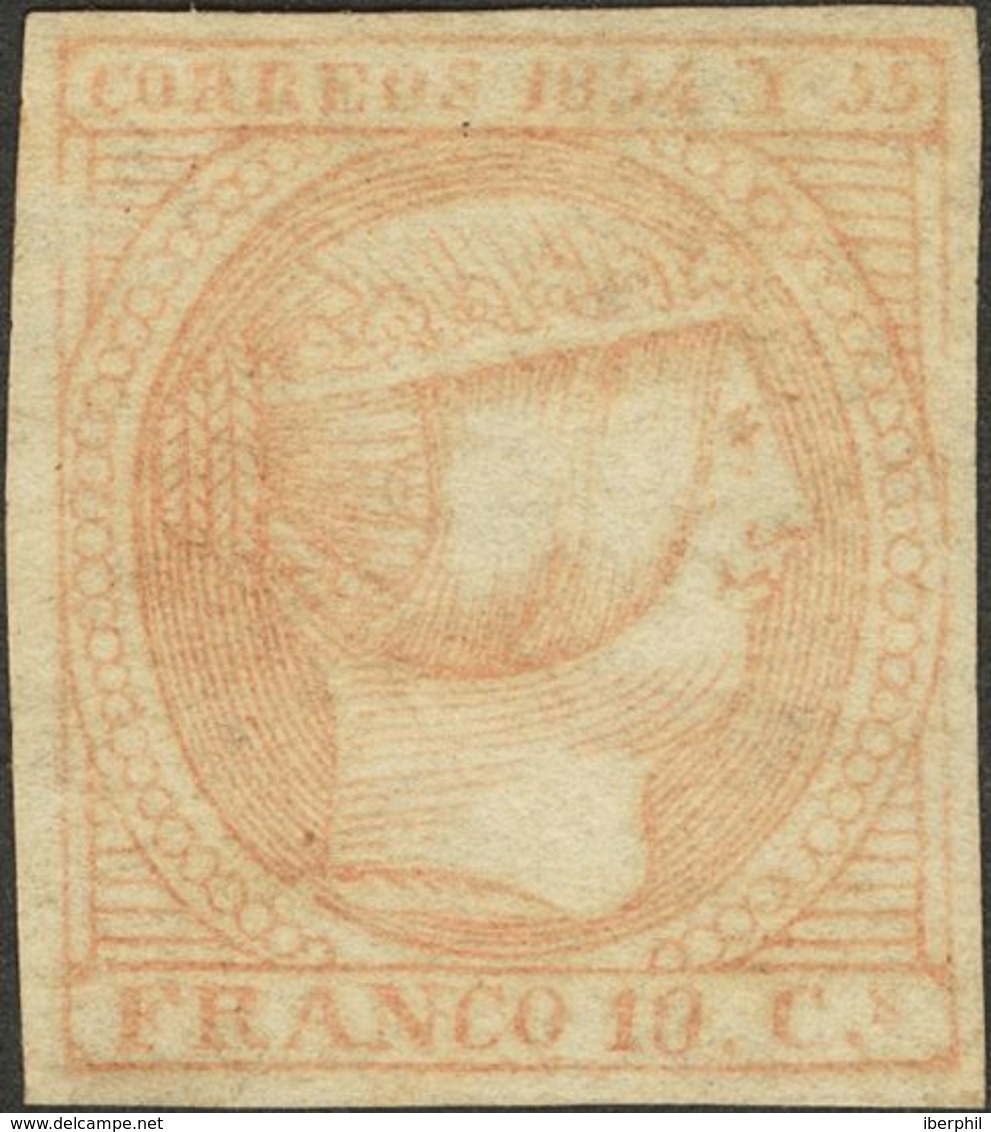 Filipinas. * 2d 1854. 10 Cuartos Rosa. PIEZA DE LUJO Y RARA TONALIDAD DE COLOR, ESPECIALMENTE EN ESTA ESPECTACULAR CALID - Filipinas