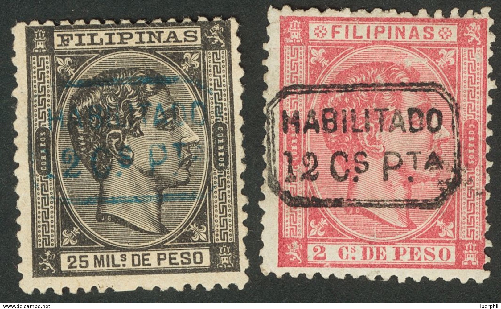 Filipinas. * 51/52 1878. Serie Completa. MAGNIFICA Y RARISIMA. Cert. CEM. 2017 430. - Filippine