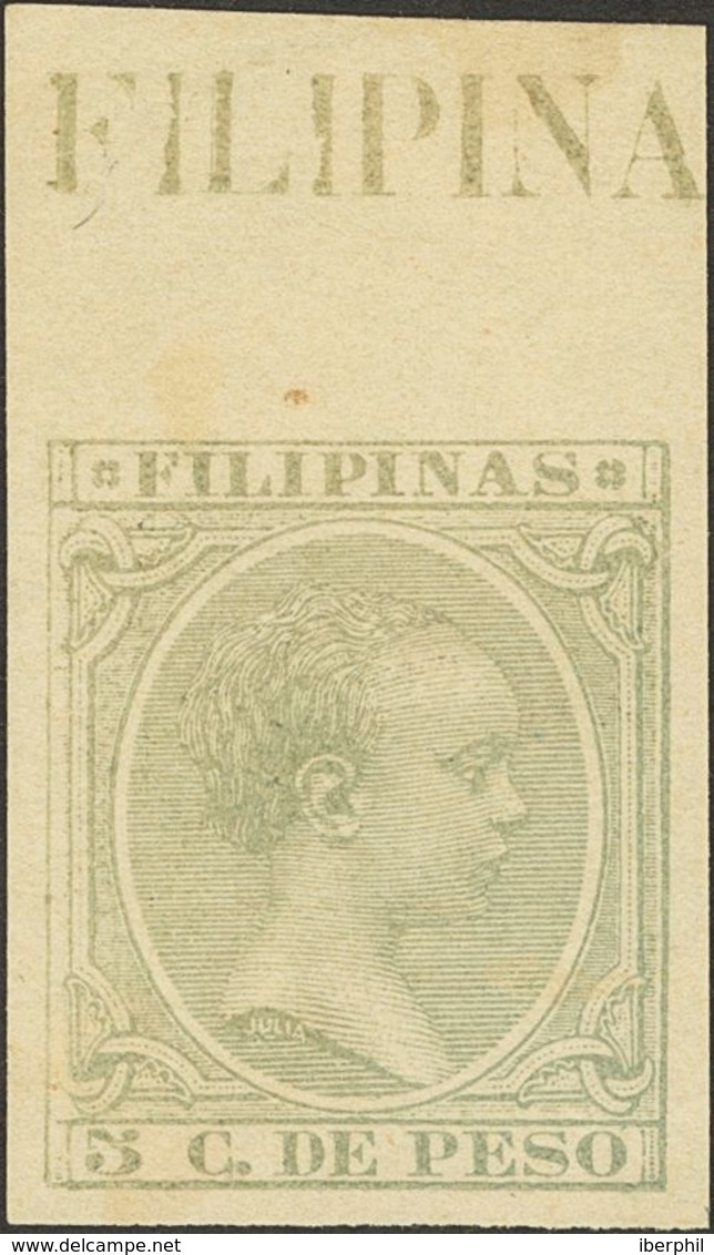 Filipinas. (*) 111s 1894. 5 Cts Verde, Borde De Hoja. SIN DENTAR. MAGNIFICO Y RARO. 2018 285. - Filippine