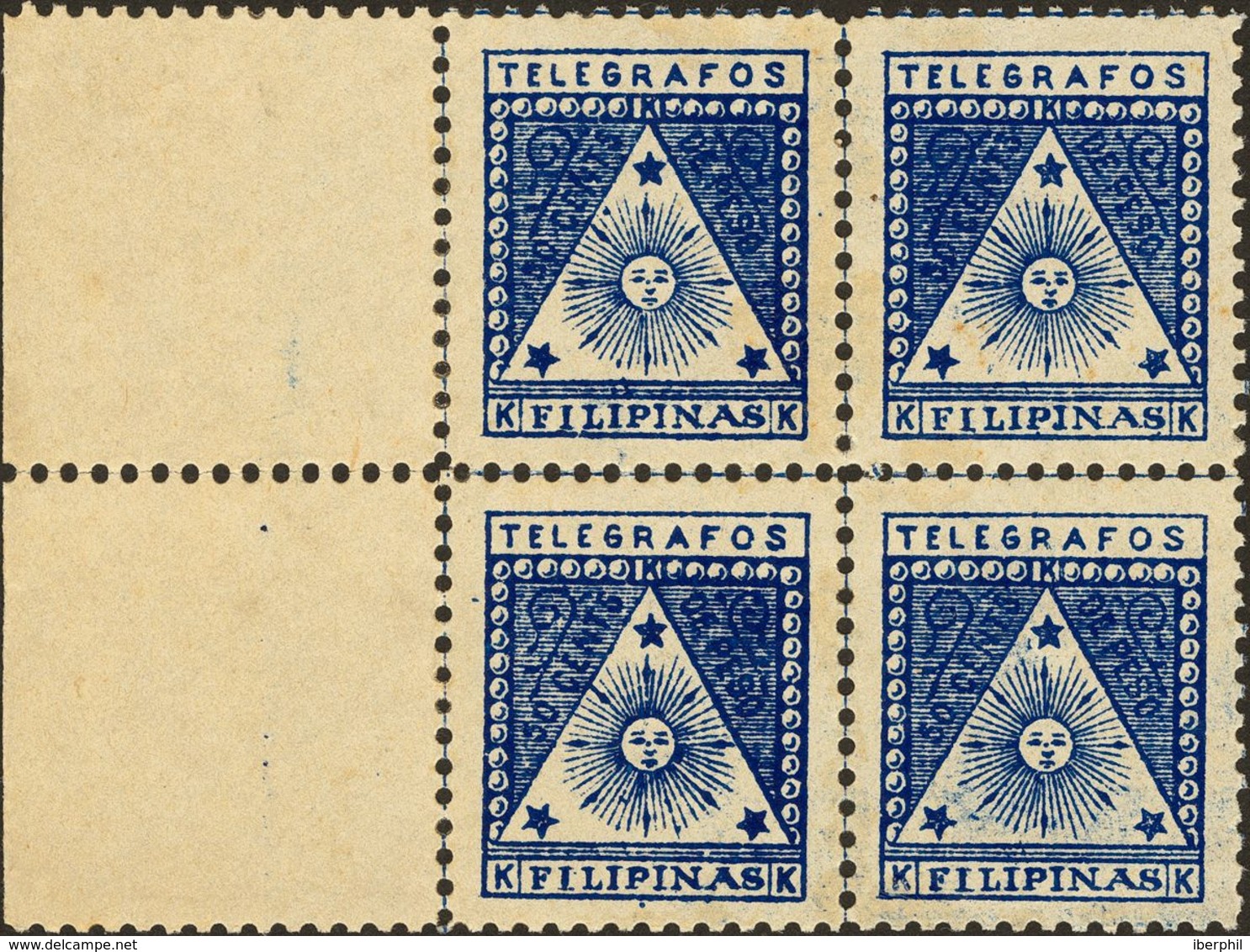 Filipinas. Correo Insurrecto-Telégrafos. * 1/2(4) 1898. Serie Completa, Bloque De Cuatro. MAGNIFICA. 2013 104. - Filipinas