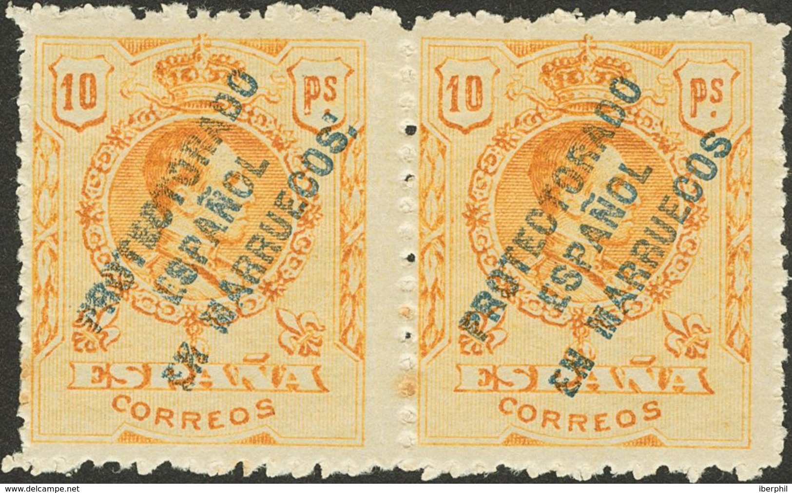 Marruecos. * 44/55hebB(2) 1915. Serie Completa, A Falta Del 20 Cts, En Pareja (excepto El 4 Pts Del Que Sólo Hay Un Sell - Spanish Morocco