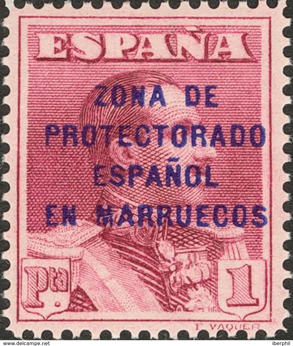 Marruecos. ** NE7, NE8 1923. 1 Pts Carmín Violeta (sobrecarga Azul) Y 1 Pts Carmín Violeta (sobrecarga Carmín). NO EMITI - Marruecos Español