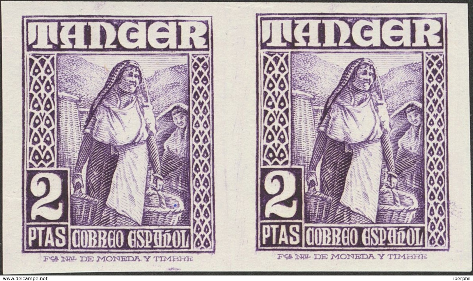 Tánger. ** 163s(2) 1948. 2 Pts Violeta, Pareja. SIN DENTAR. MAGNIFICA. 2018 190. - Marruecos Español