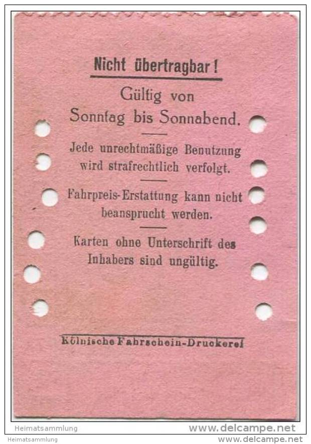 Deutschland - Schöneiche Kalkberge - Schöneicher Und Kalkberger Strassenbahn - Wochenkarte 1934 - Gültig Zur Fahrt Zwisc - Europa