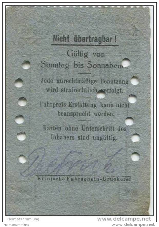 Deutschland - Schöneiche Kalkberge - Schöneicher Und Kalkberger Strassenbahn - Wochenkarte 1935 - Gültig Zur Fahrt Zwisc - Europe