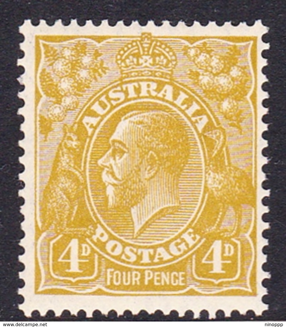 Australia SG 102 1929 King George V,4d Yellow-olivet,Small Multiple Watermark Perf 13.5 X 12.5, Mint Never Hinged - Ungebraucht