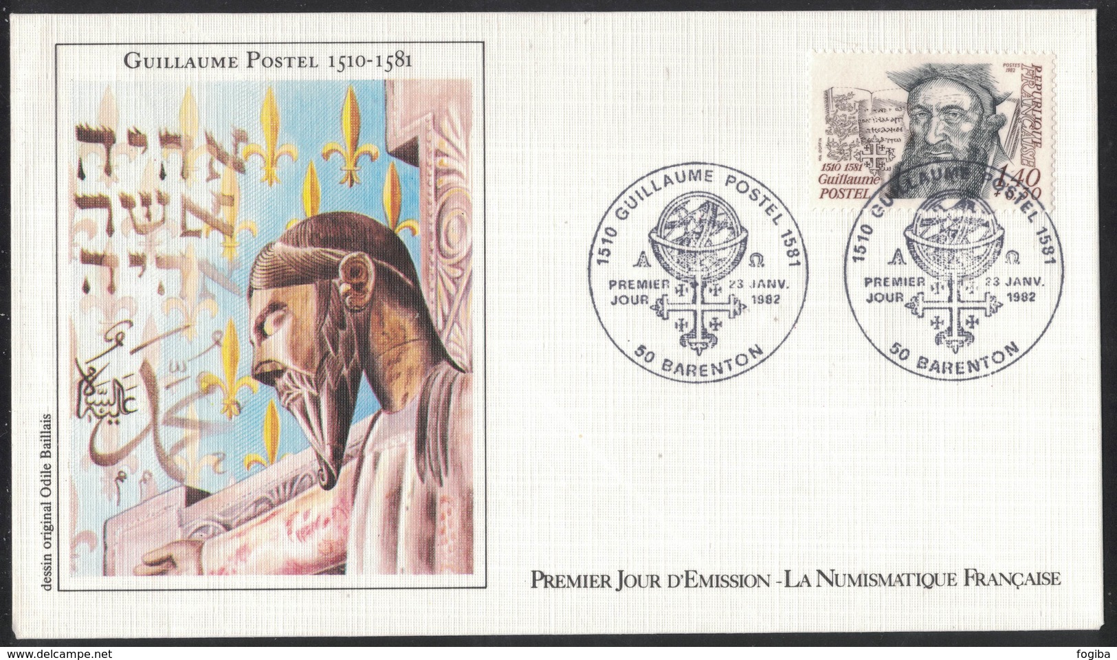 B164   France - FDC Barenton 23.1.1982 - Guillaume Postel - - Cristianesimo