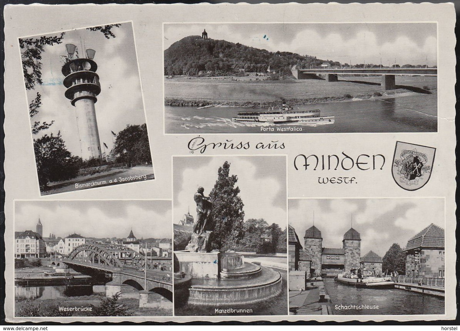 D-32423 Minden - Alte Ansichten (60er Jahre) - Weserbrücke - Minden