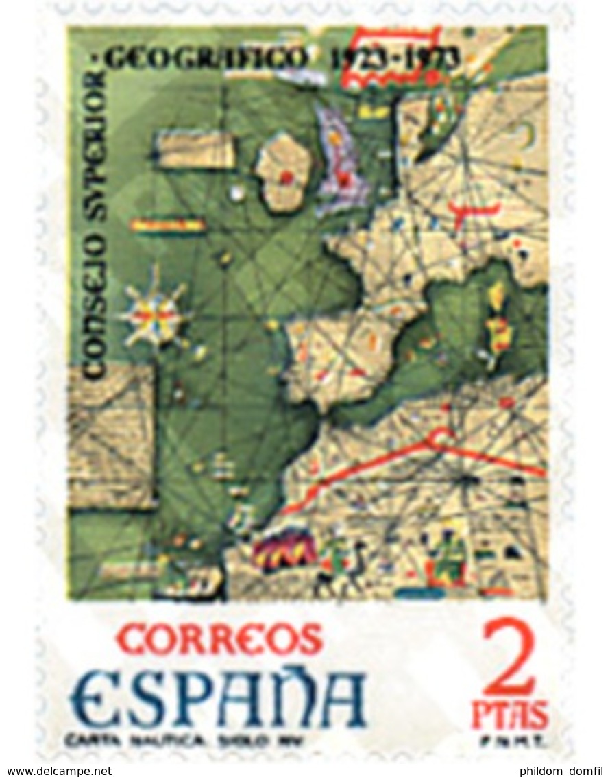 Ref. 84877 * MNH * - SPAIN. 1974. 50th ANNIVERSARY OF THE SUPERIOR GEOGRAPHICAL COUNCIL . 50 ANIVERSARIO DEL CONSEJO SUP - Ships