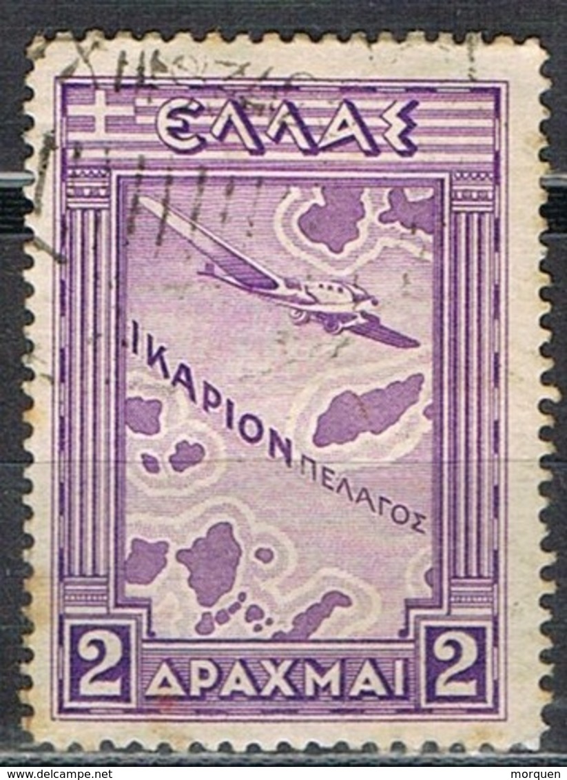 Sello GRECIA Aereo 1933, Mar De Icaria, Yvert Num 17 º - Usati