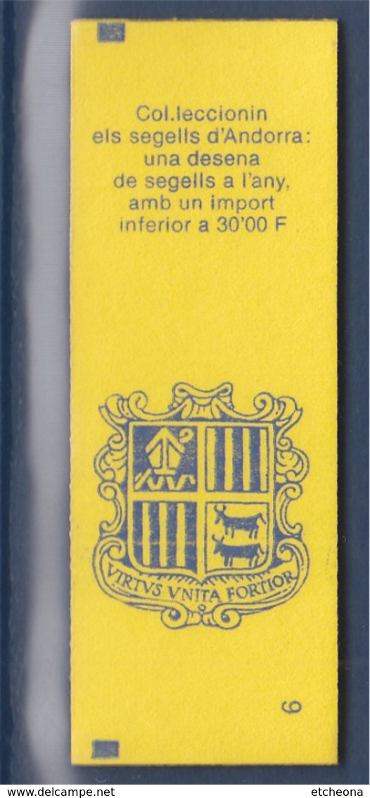 = Blason D'Andorre, 10 X 2.30, Carnet N°3 (387) Neuf Ouvert - Booklets
