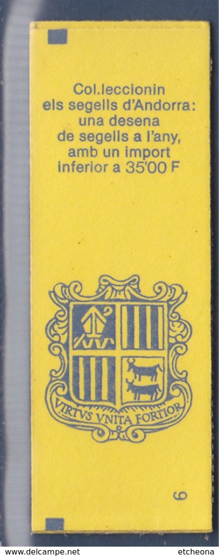 = Blason D'Andorre, 10 X 2.50, Carnet N°4 (409) Neuf - Carnets