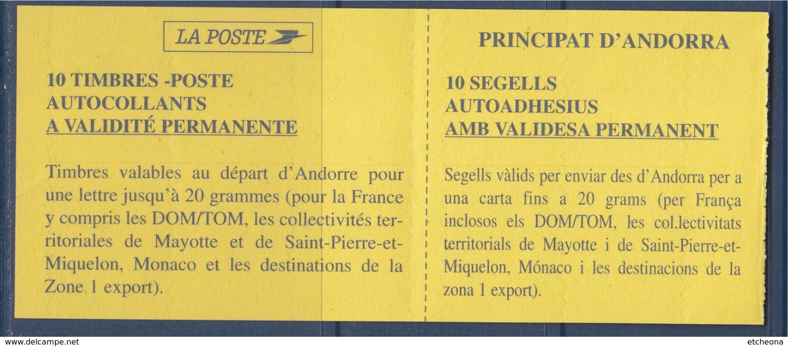 = Blason D'Andorre, 10 TVP, Carnet N°6 (478) Neuf Comù De Camillo - Booklets