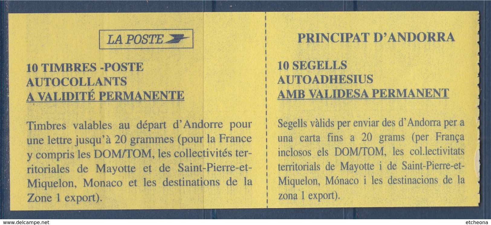 = Blason D'Andorre, 10 TVP, Carnet N°7 (485) Neuf Comù D'Encamp - Libretti