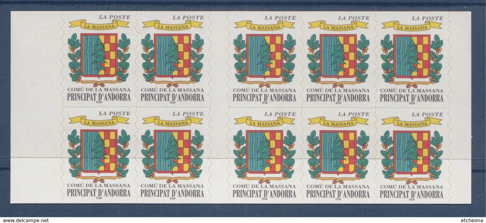 = Blason D'Andorre, 10 TVP, Carnet N°8 (502) Neuf Comù De La Massana - Postzegelboekjes