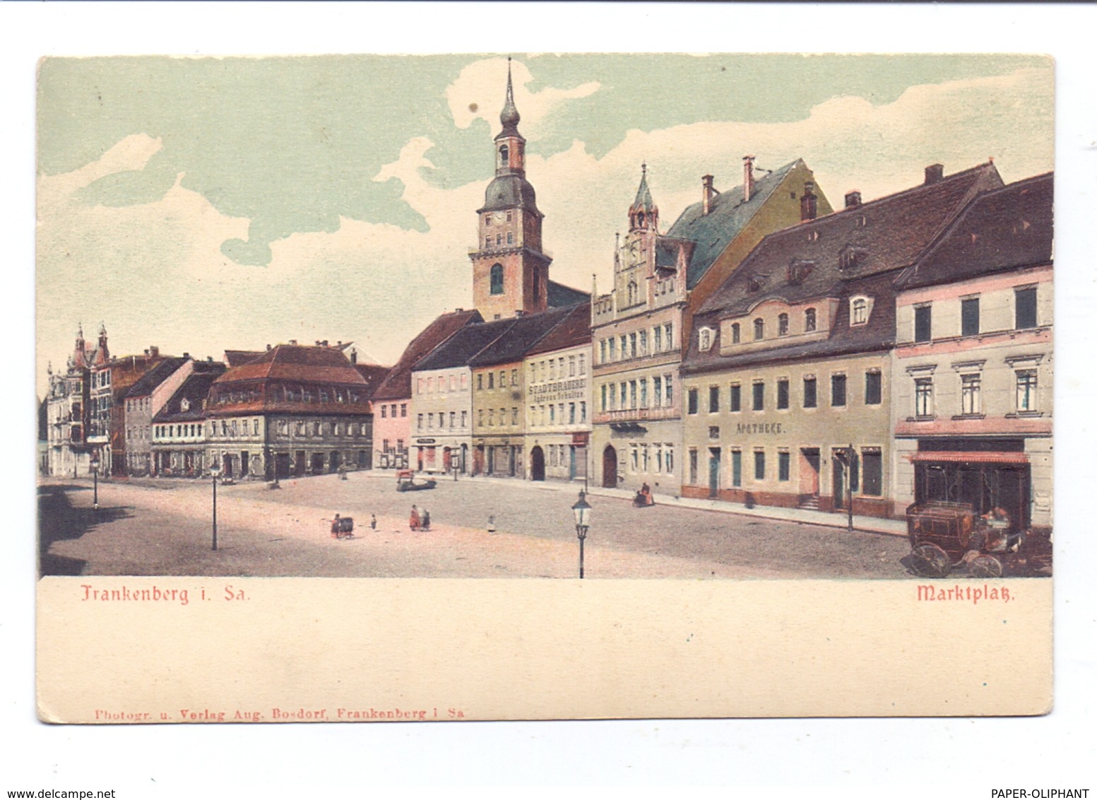 0-9262 FRANKENBERG, Marktplatz, Geprägt / Embossed / Relief, Ca. 1905 - Frankenberg