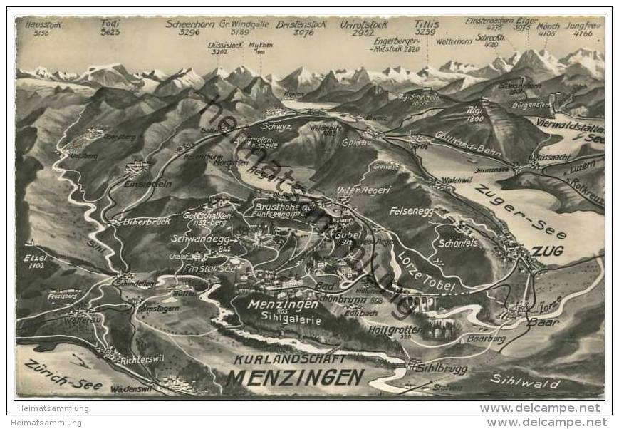 Kurlandschaft Menzingen - Reliefkarte - Menzingen