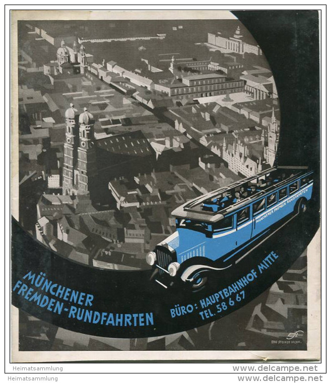 München - Münchener Fremden-Rundfahrten 30er Jahre - 18 Seiten Mit 12 Abbildungen - Stadtplan - Baviera