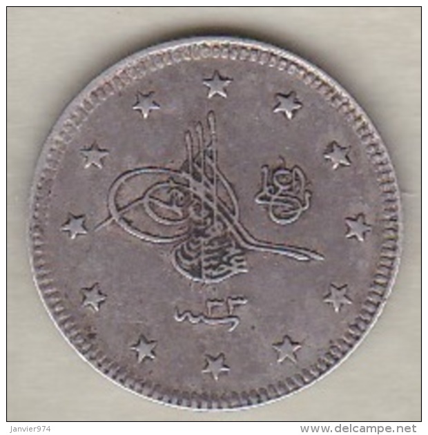 Turquie , 2 Kurush AH 1293 Year 33 Abdul Hamid II, En Argent ,KM# 736 - Turquie