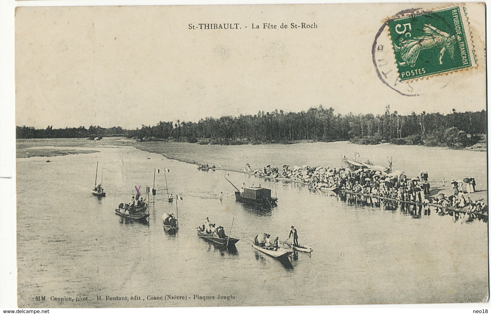 Saint Thibault  Fete De St Roch  Cannier Pontaud Envoi Chateau De Thauvenay Sancerre Pecheurs Loire - Autres & Non Classés