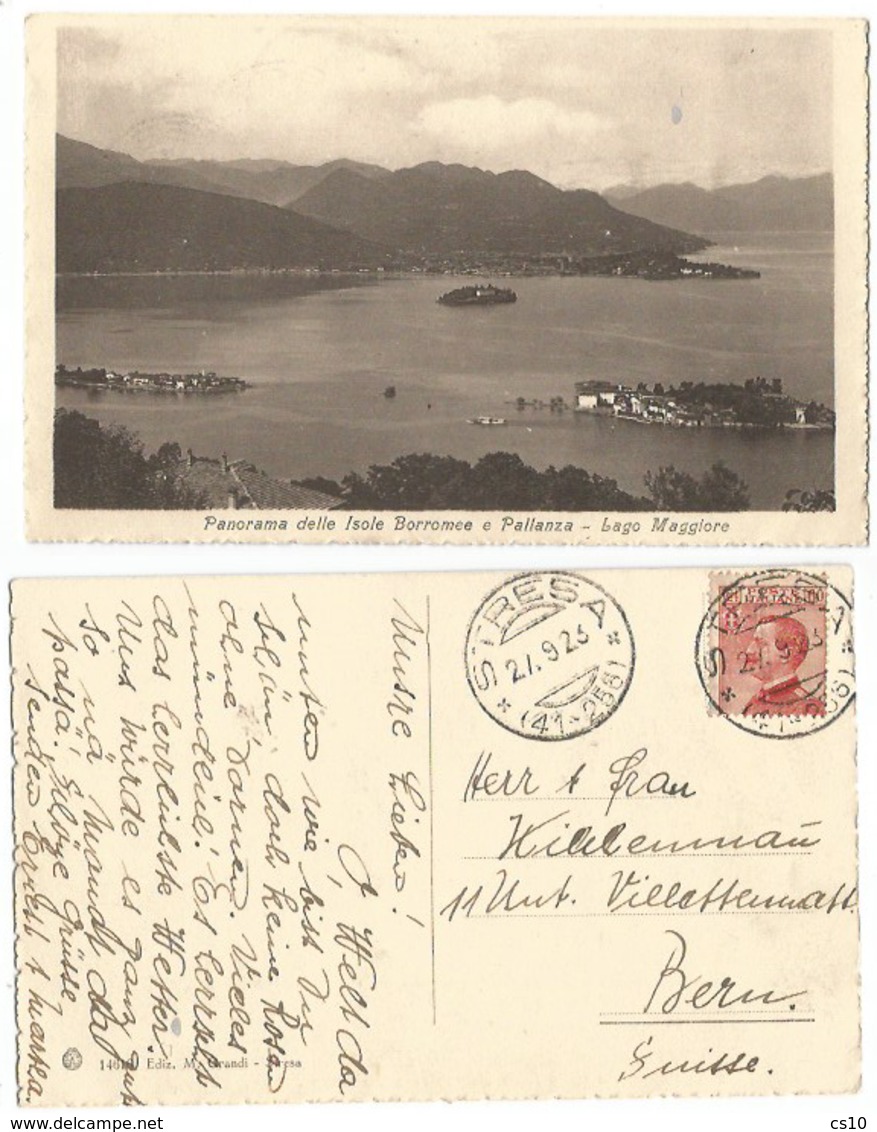 Michetti C60 Isolato Estero Cartolina Stresa Panorama 27set1923 X Berna Svizzera - Altri & Non Classificati