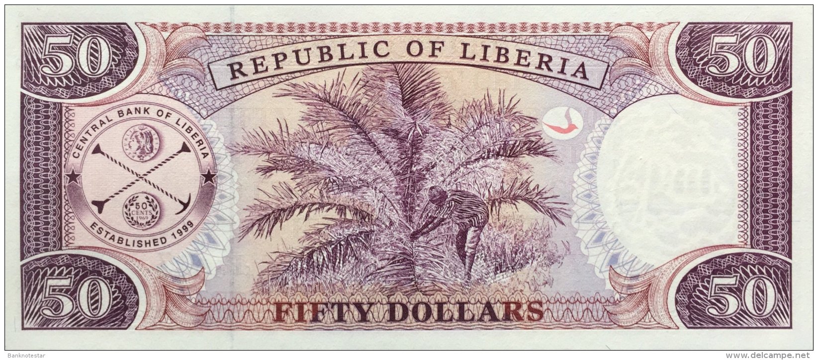 Liberia 50 Dollars, P-24 (1999) UNC - Liberia